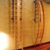 Wall mounted stright ladder,made in wood.